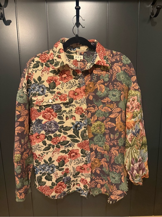 POL Jackets & Blazers - 🌺 POL Womens My Vintage Romance Jacquard Floral Patchwork Jacket Shacket Size S